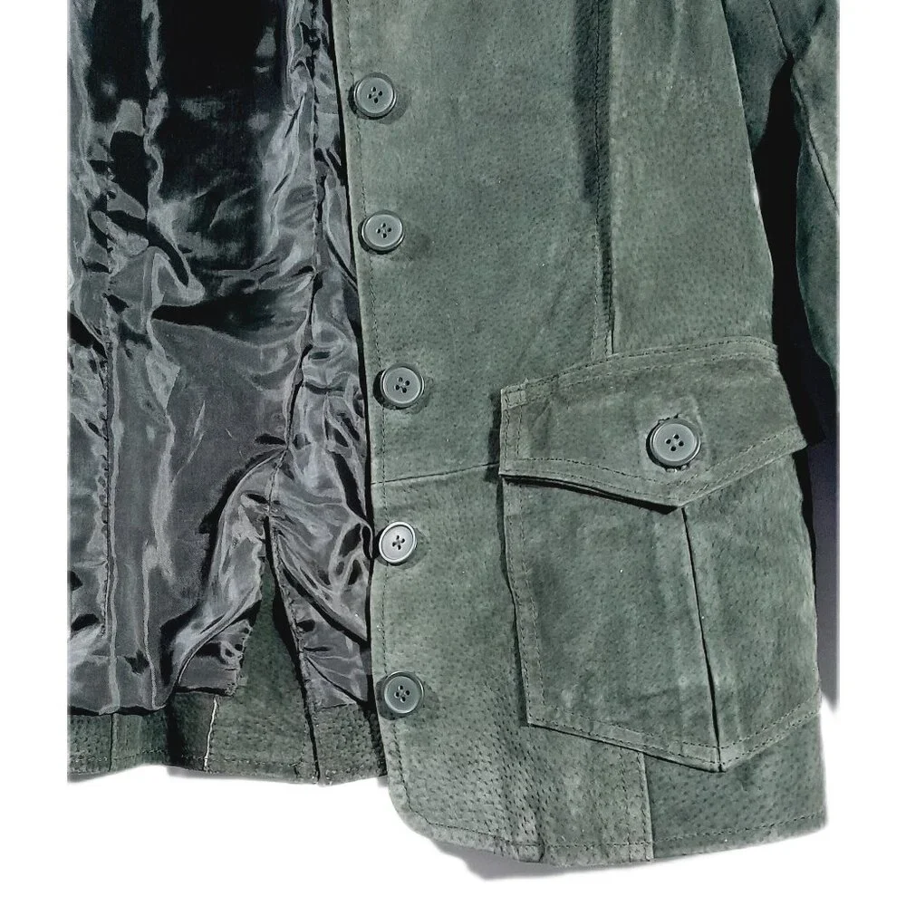Western Suede Green Jacket Rodeo Rustic By H&G Size S/P - Picture 6 of 16